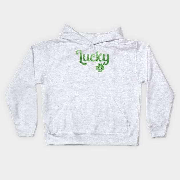 Lucky Irish with Cute 4 Leaf Clover Kids Hoodie by VicEllisArt